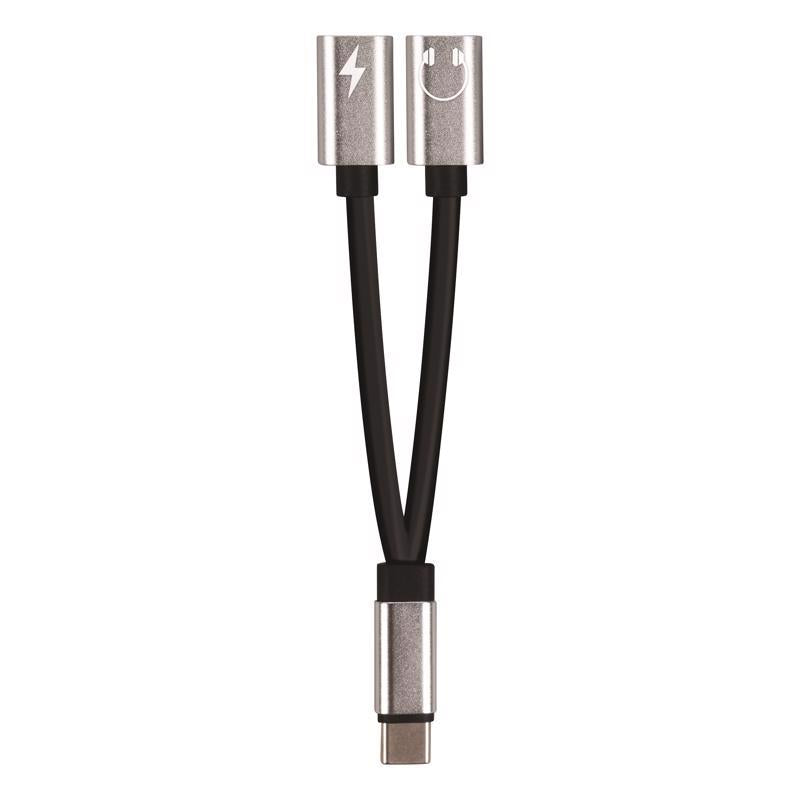 Monster Just Hook It Up USB-C Adapter 6 in. Black