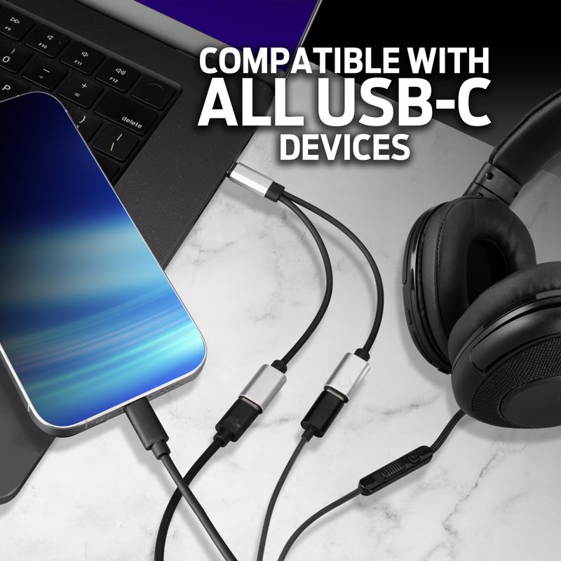 Monster Just Hook It Up USB-C Adapter 6 in. Black