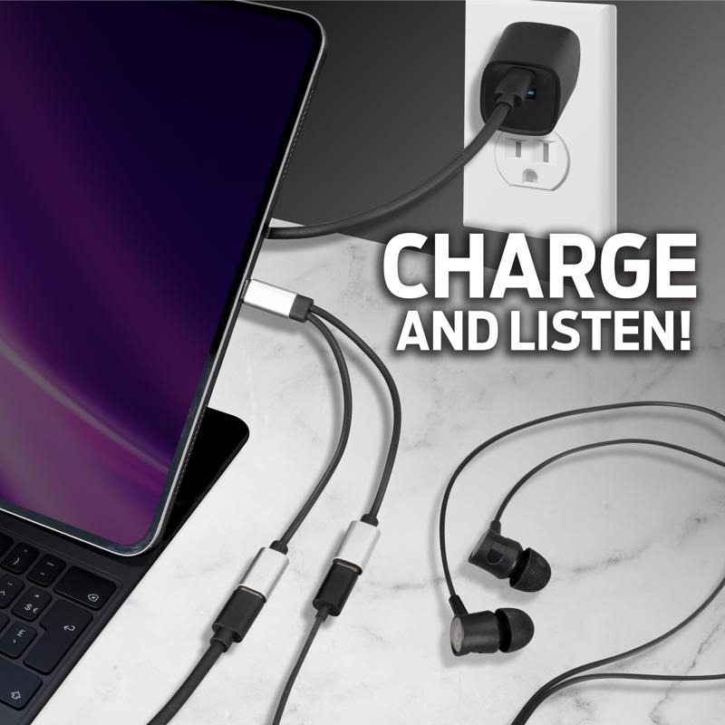 Monster Just Hook It Up USB-C Adapter 6 in. Black