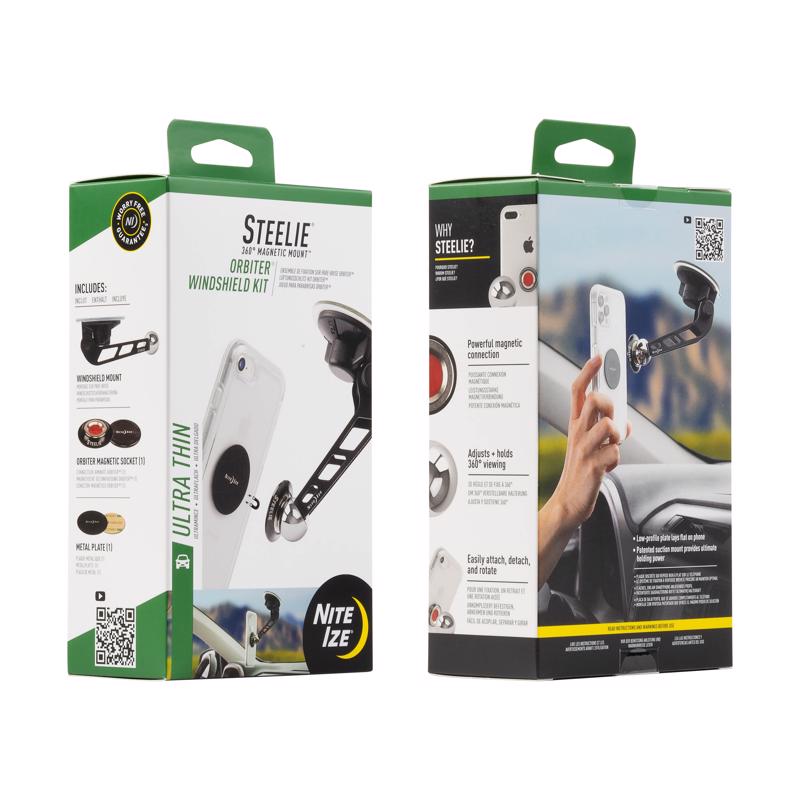 Nite Ize Steelie Orbiter Black Windshield Kit
