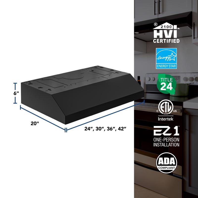 Broan GLA1 30 in. W Black Range Hood