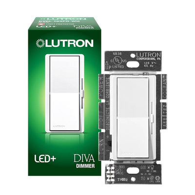 Lutron Diva White 150 W Rocker Dimmer Switch