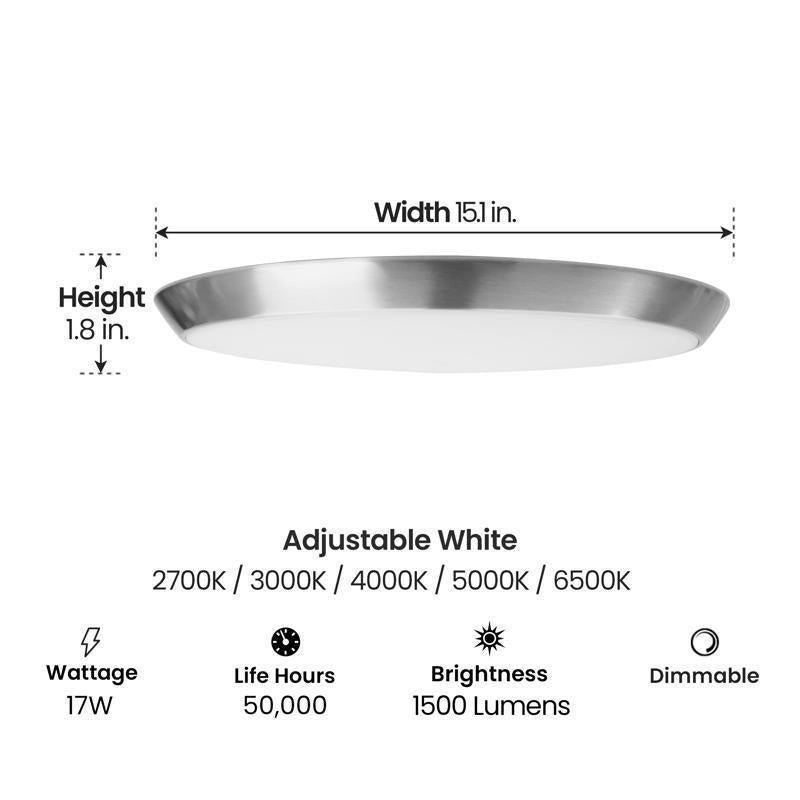 Feit 10.5 in. H X 15 in. W X 15 in. L Matte Black Ceiling Fixture