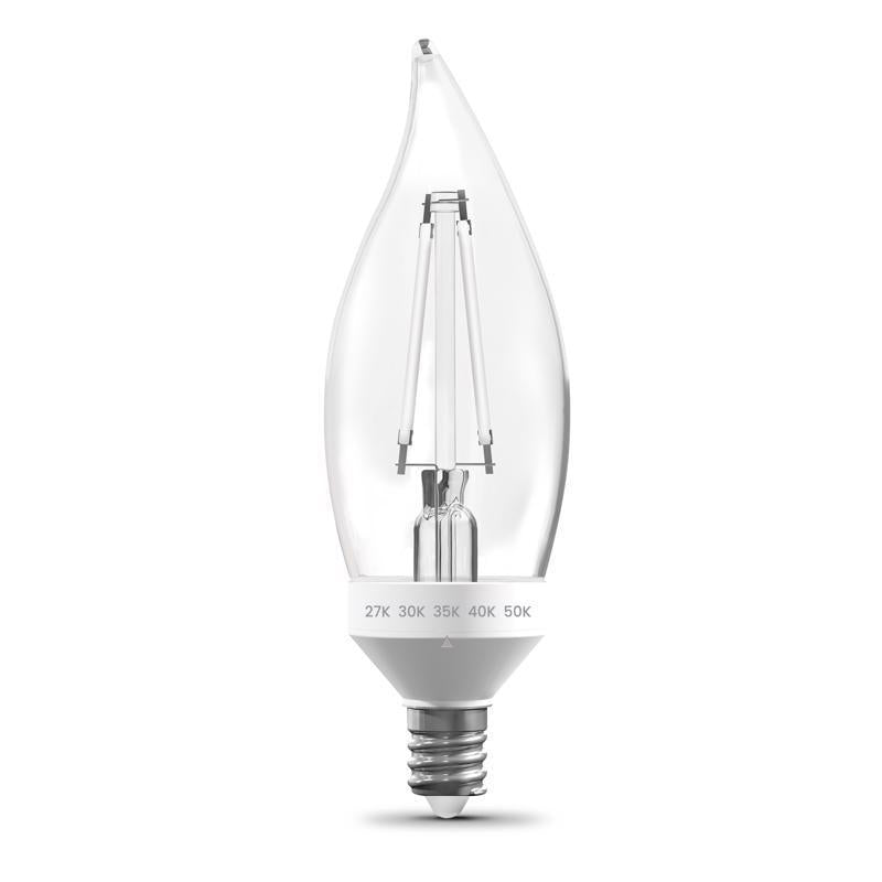 Feit BA10 E12 (Candelabra) LED Bulb Adjustable White 40 Watt Equivalence 2 pk