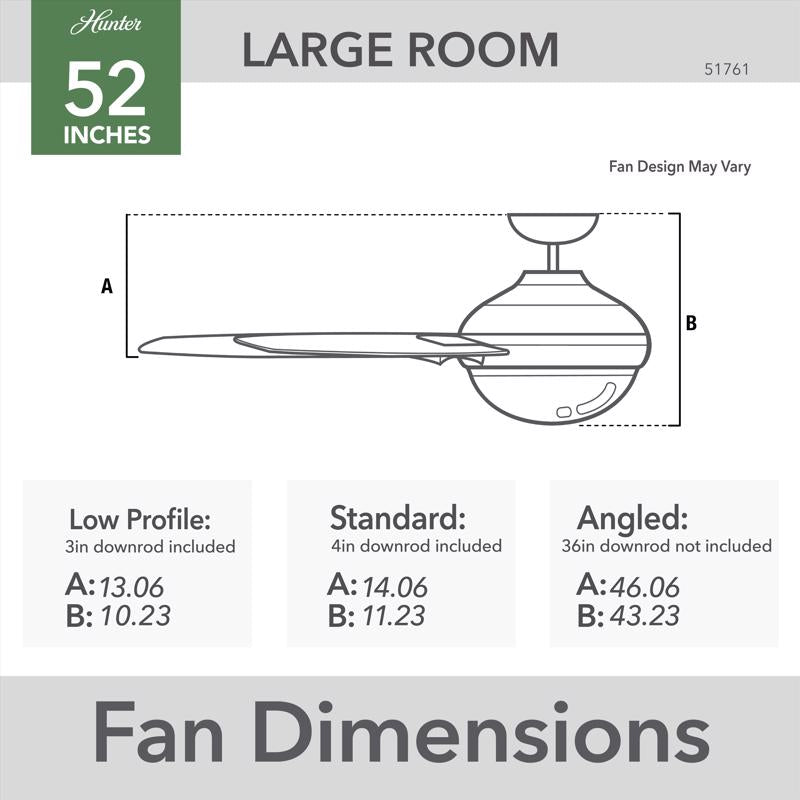 Hunter 52 in. Matte White LED Indoor Ceiling Fan