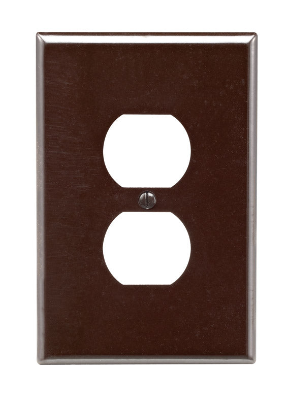 Leviton Brown 1 gang Thermoset Plastic Duplex Wall Plate