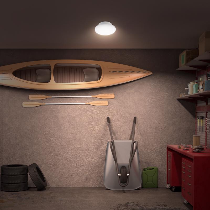 Feit 3.8 in. H X 7.5 in. W X 7.5 in. L White Ceiling Light w/Motion Sensor