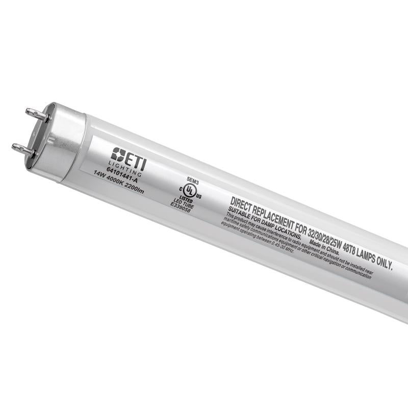 ETI Tublar Bright White 48 in. G13 T8 Linear LED Tube Light 15 Watt Equivalence