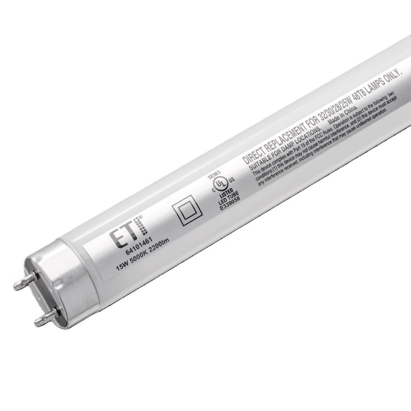 ETI Tublar Daylight 48 in. G13 T8 Linear LED Tube Light 15 Watt Equivalence