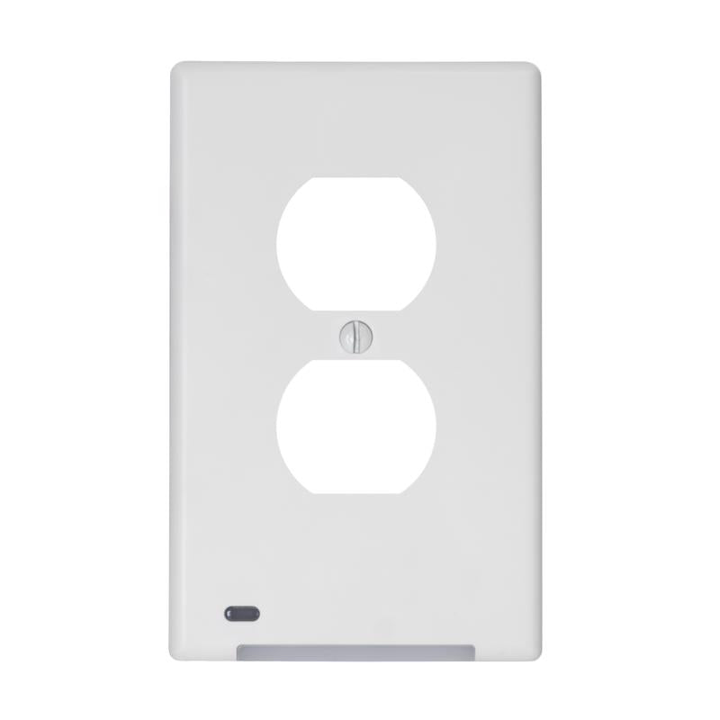 LumiCover Amerelle White 1 gang Plastic Decorator/Duplex Nightlight Wall Plate