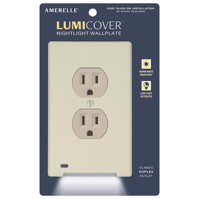 LumiCover Amerelle Almond 1 gang Plastic Decorator/Duplex Nightlight Wall Plate