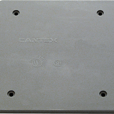 Cantex New Work Square PVC 2 gang Outlet Box Gray