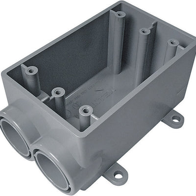 Cantex New Work 18 cu in Rectangle PVC 1 gang Outlet Box Gray