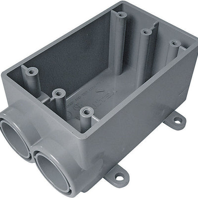 Cantex New Work 19 cu in Rectangle PVC 1 gang Outlet Box Gray