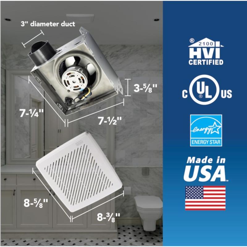 Broan-NuTone Economy Energy Star 50 CFM 2 Sones Bathroom Ventilation Fan