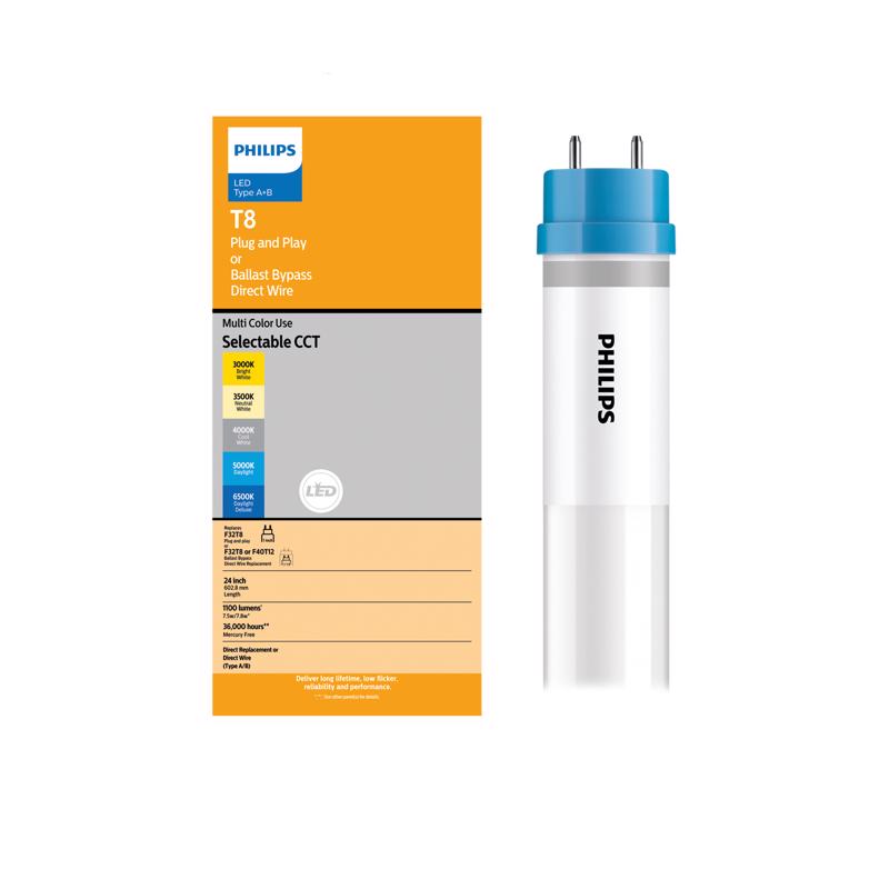 Philips LED Multi-CCT 24 in. G13 T8 Linear 17 Watt Equivalence