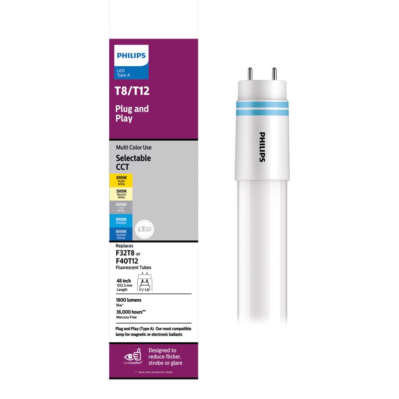 Philips LED Multi-CCT 48 in. G13 T8 Linear 32 Watt Equivalence 2 pk