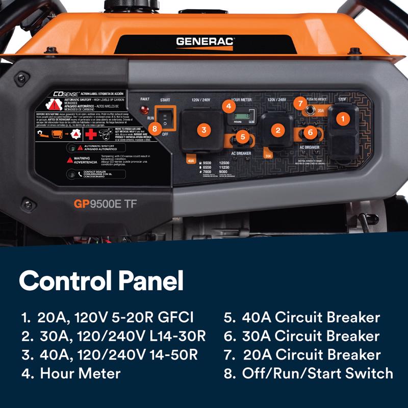 Generac 9500 W Gas/NG/LP Portable Generator