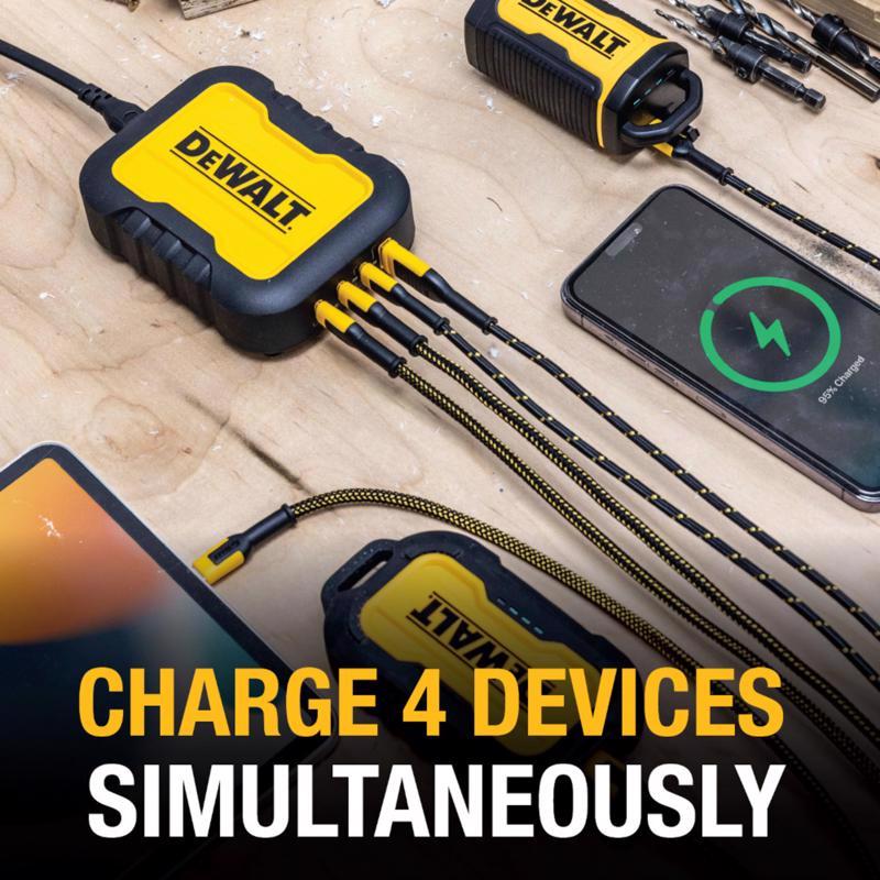 DeWalt Black/Yellow Charging Station USB to AC Home Adapter For All Smartphones