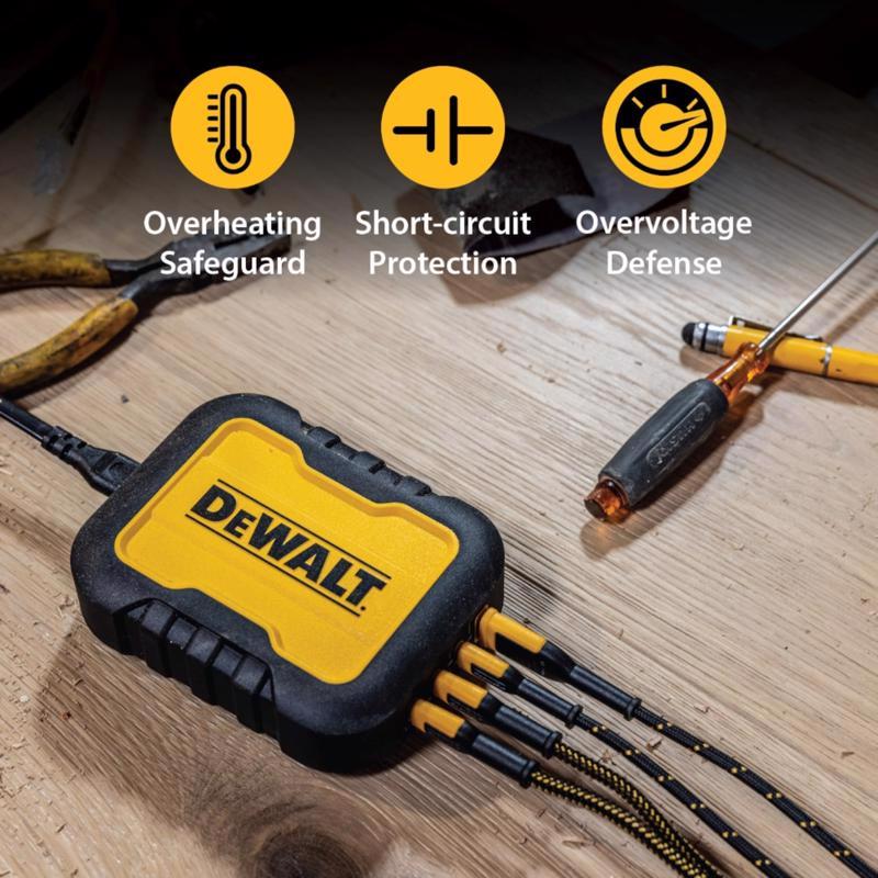 DeWalt Black/Yellow Charging Station USB to AC Home Adapter For All Smartphones