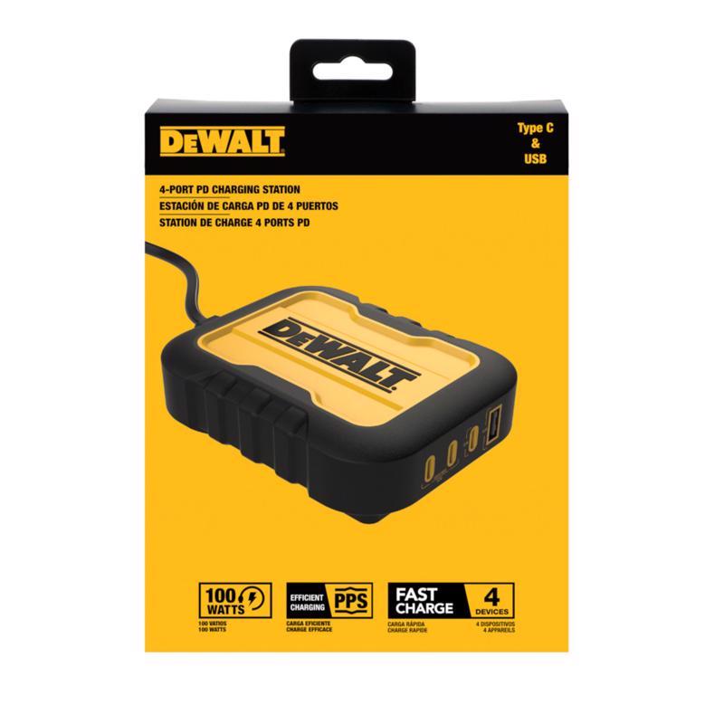 DeWalt Black/Yellow Charging Station USB to AC Home Adapter For All Smartphones