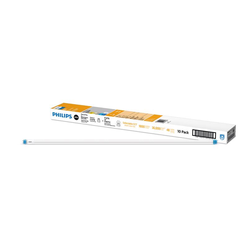 Philips LED Multi-CCT 48 in. G13 T8 Linear 32 Watt Equivalence 10 pk