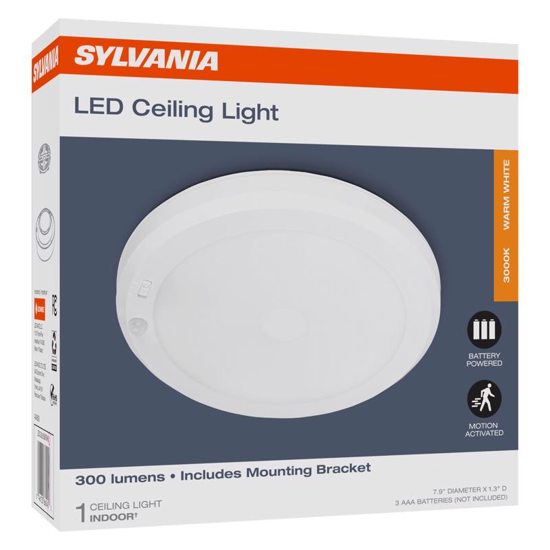 Sylvania Motion-Sensing Battery Powered LED White Ceiling Light