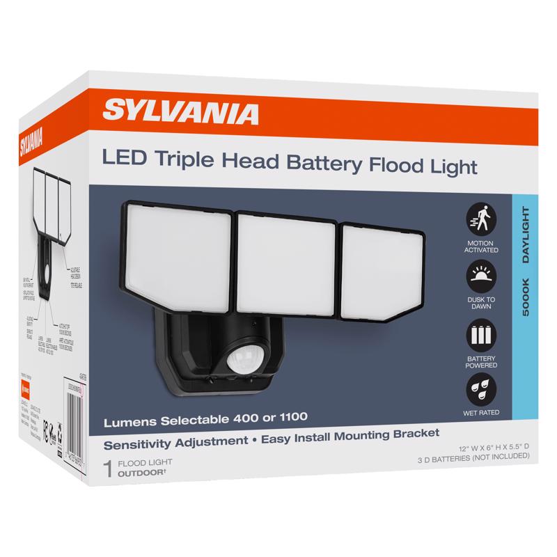Sylvania Motion-Sensing Battery Powered LED Black Security Light