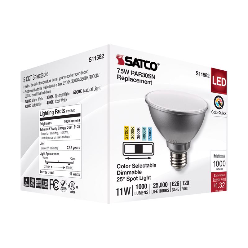 Satco PAR30SN E26 (Medium) LED Bulb Tunable White/Color Changing 75 Watt Equivalence