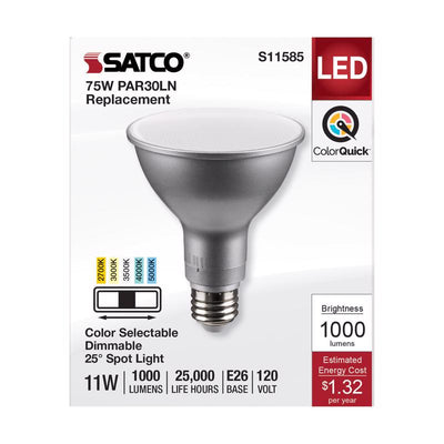 Satco PAR30LN E26 (Medium) LED Bulb Tunable White/Color Changing 75 Watt Equivalence