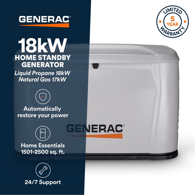 Generac 18 kW Home Standby Generator Includes 200 amp ats