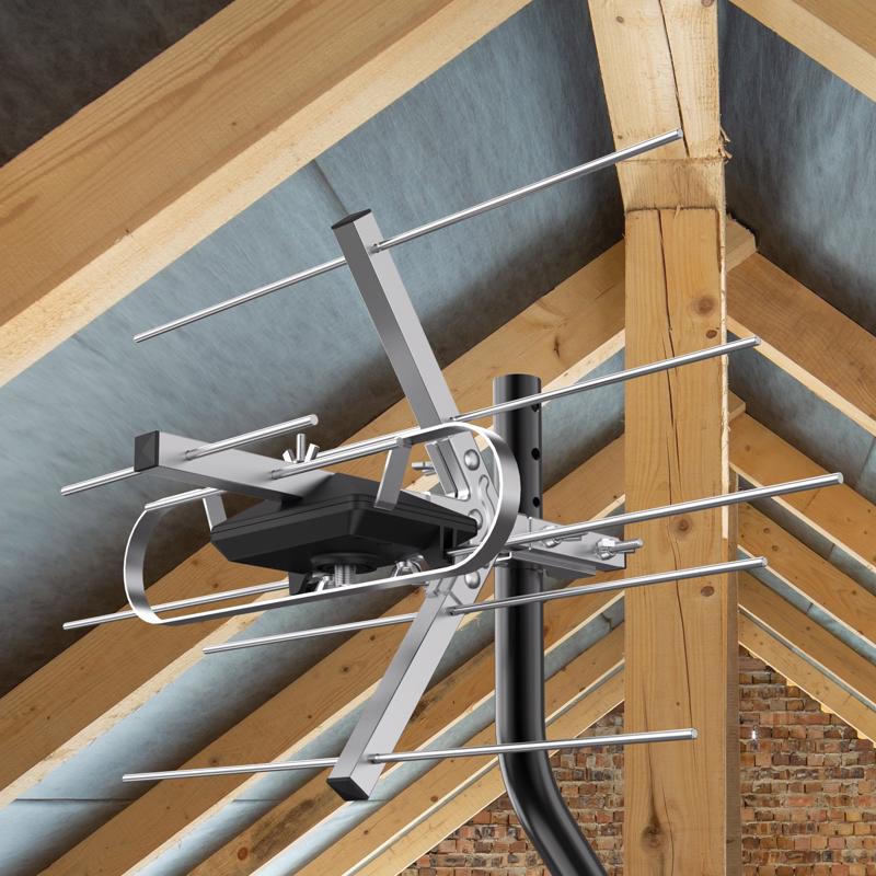 Monster Just Hook It Up Indoor and Outdoor HDTV/UHF/VHF Rooftop/Attic Antenna