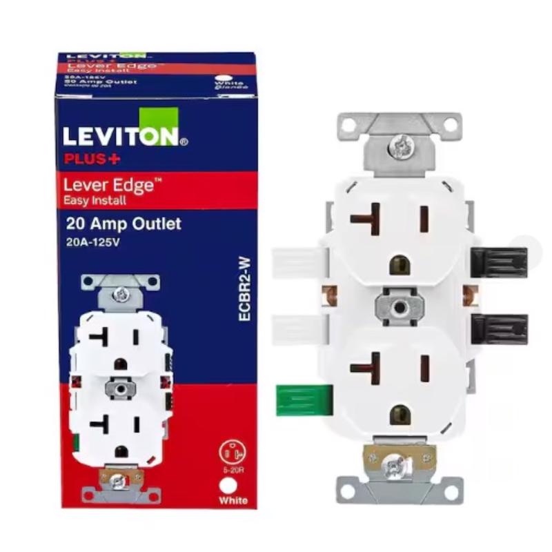Leviton Lever Edge 20 amps 125 V White Outlet