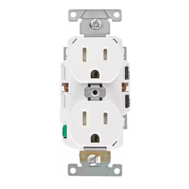Leviton Lever Edge 15 amps 125 V White Outlet 5-15R