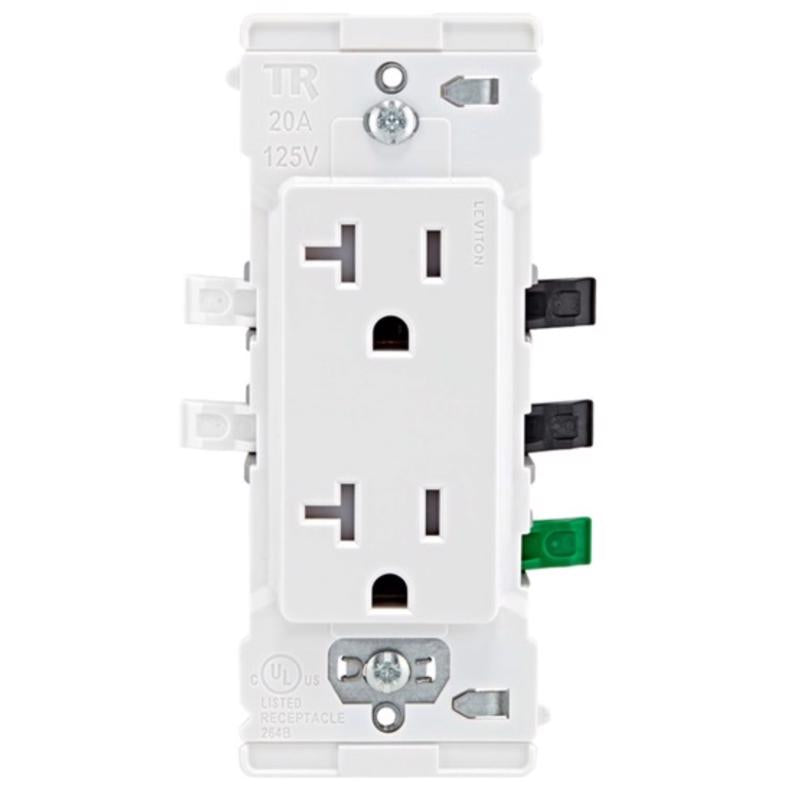 Leviton Lever Edge 20 amps 125 V White Tamper Resistant Outlet 5-20R