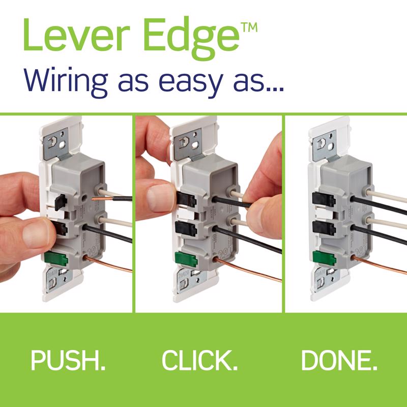Leviton Lever Edge 20 amps 125 V White Outlet 5-20R 10 pk