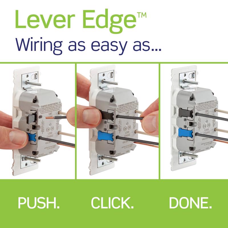 Leviton Lever Edge 125 V White GFCI Outlet