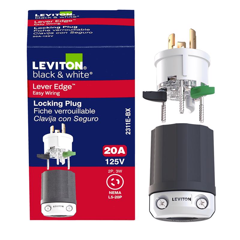 Leviton Lever Edge Commercial and Residential Plastic Locking Plug L5-20P