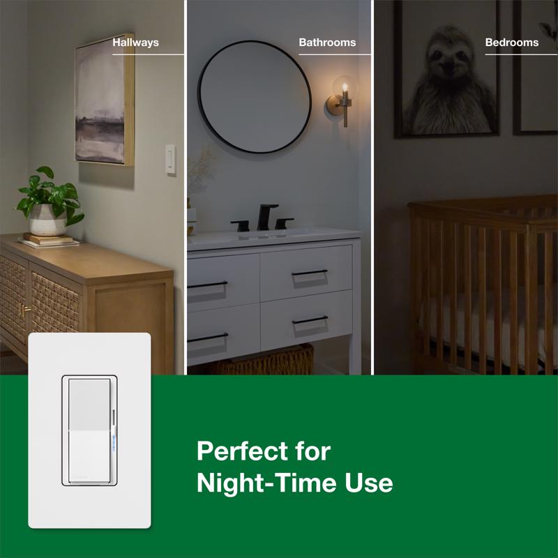 Lutron Diva with Night Mode for Dimmable LED Bulbs White 150 W 3-Way Dimmer Switch