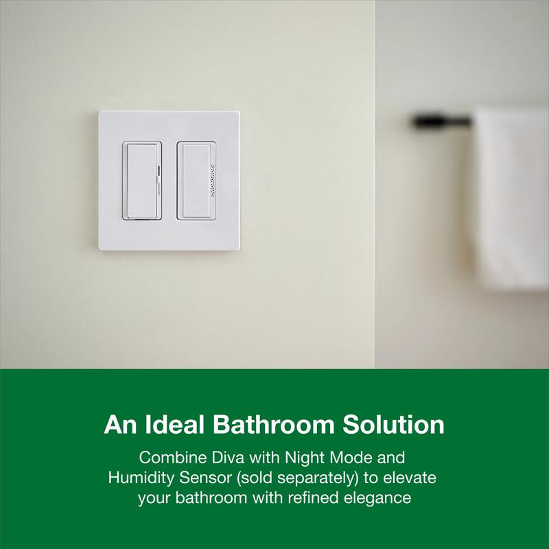 Lutron Diva with Night Mode for Dimmable LED Bulbs White 150 W 3-Way Dimmer Switch