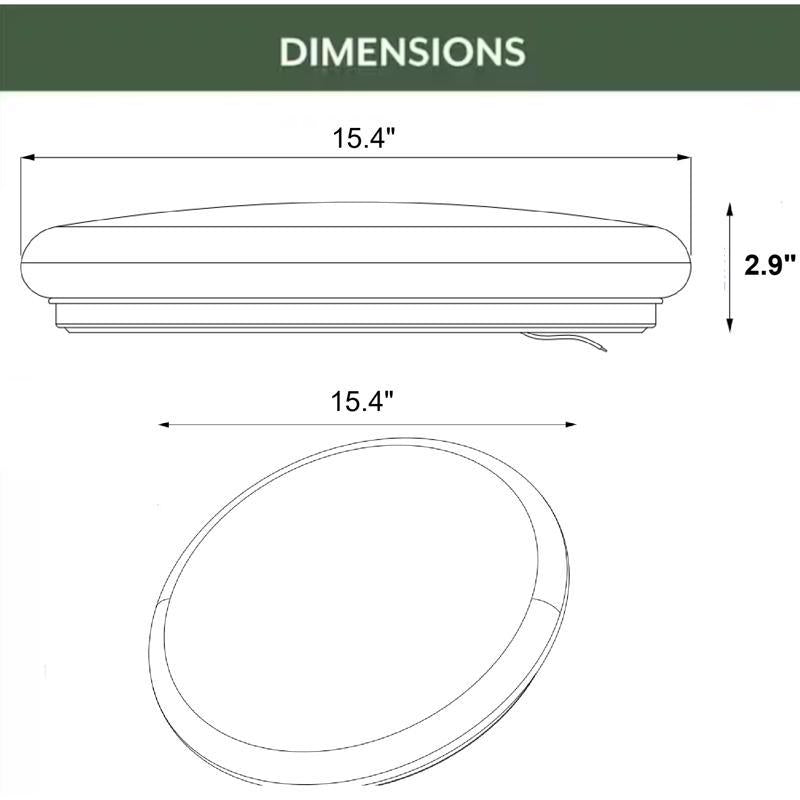 ETI 2.9 in. H X 16 in. W X 16 in. L Ceiling Light