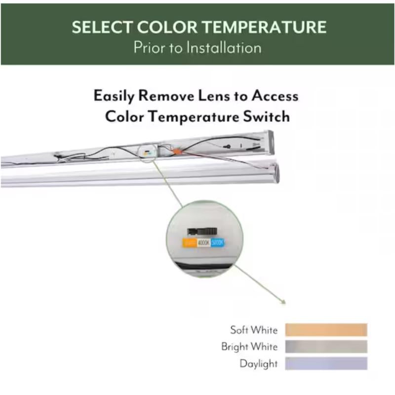 ETI 48 in. L White Hardwired LED Strip Light 2000 lm
