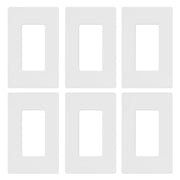 Lutron Claro White 1 gang Plastic Wall Plate 6 pk