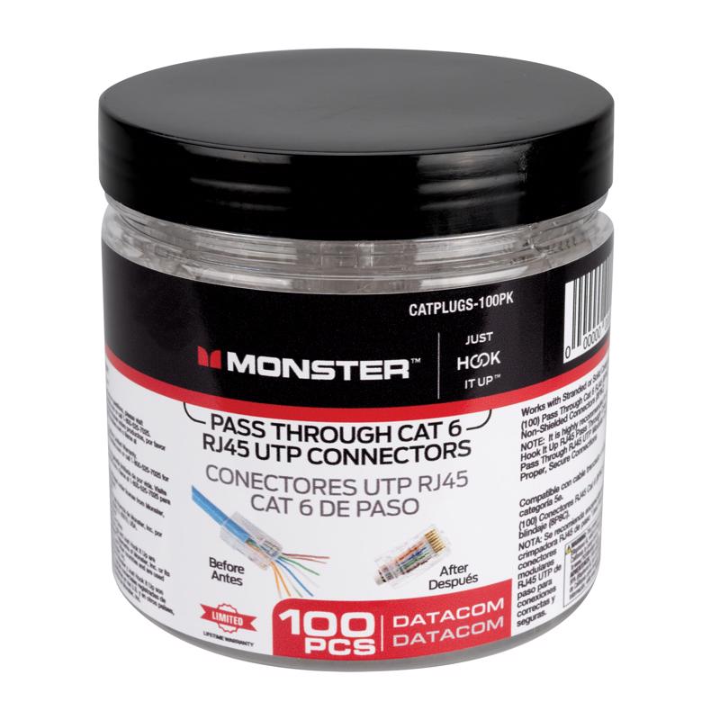 Monster Just Hook It Up Data Pass Through RJ45 UTP Connectors 100 pk