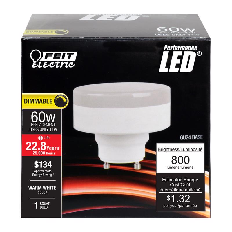 Feit Specialty GU24 LED Bulb Warm White 60 Watt Equivalence