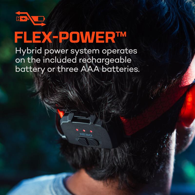 NEBO 600 lm Black LED Rechargeable Head Lamp