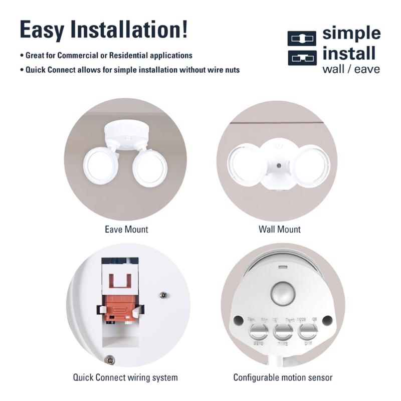 Halo Motion-Sensing Hardwired LED White Floodlight