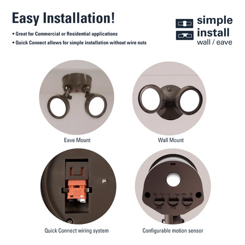 Halo Motion-Sensing Hardwired LED Bronze Floodlight
