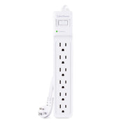 CyberPower 4 ft. L 6 outlets Surge Protector White 600 J