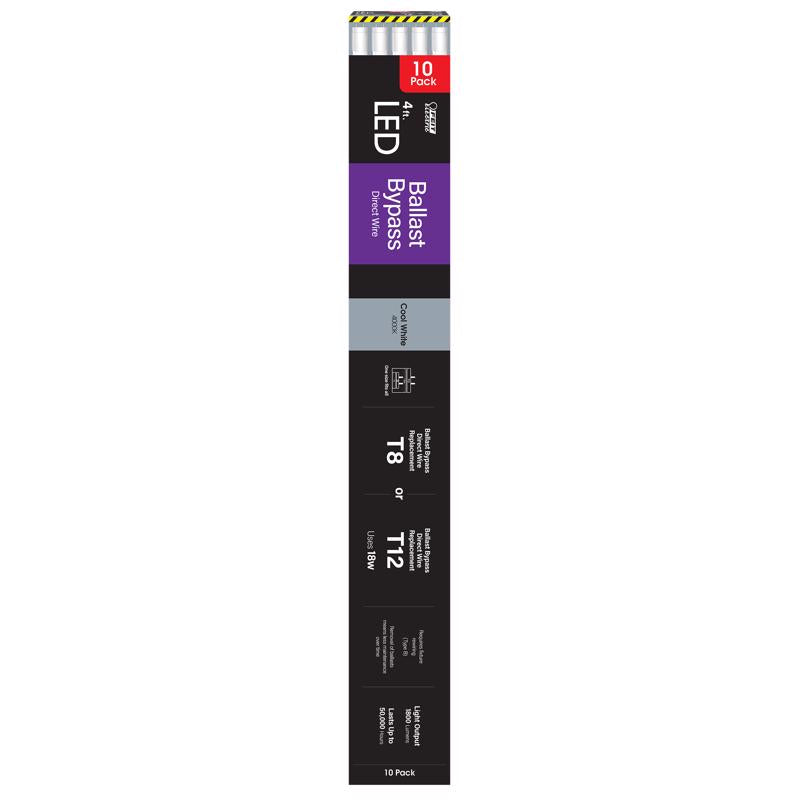 Feit Electric Linear Adjustable White 48 in. Bi-Pin T8 LED Tube 40 Watt Equivalence 10 pk
